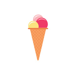 Delicious three scoop ice cream cone summer treat