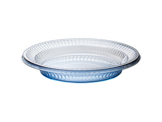 Clear disposable plastic plate isolated on transparent background