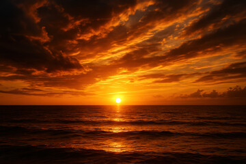 Naklejka premium Sunset over the ocean.