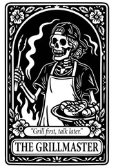 The Grillmaster Skeleton Tarot Card SVG
