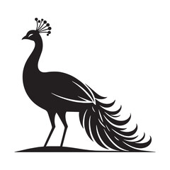 Minimal Form of a Regal Peacock silhouette – Peacock illustration – Minimalist Peacock vector – Bird silhouette – Bird vector

