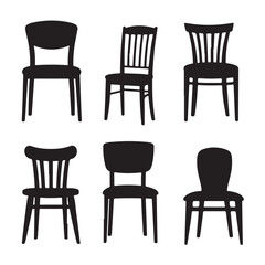 Chair silhouette vector illustration set for furniture design needs