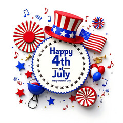 Fototapeta premium Independence Day Ribbons: Festive Flag Design