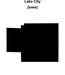 Fototapeta premium Lake City (Iowa) blank outline map