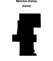 Obraz premium Melcher-Dallas (Iowa) blank outline map