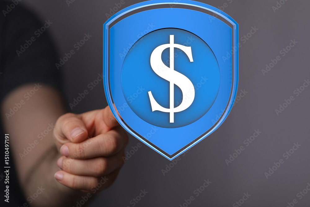 Aufkleber protecting your money is key. this image depicts a digital shield safeguarding financial assets.