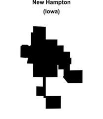 Obraz premium New Hampton (Iowa) blank outline map