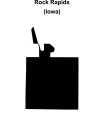 Obraz premium Rock Rapids (Iowa) blank outline map