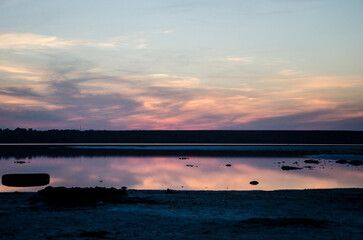 sunset over the river