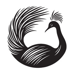 Calm plains Rhea silhouette – Rhea illustration – Minimalist Rhea vector – Bird silhouette – Bird vector

