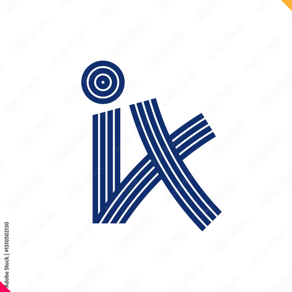 Fototapete Parallel line monogram initial logo, combination of letter I and X. Best for name abbreviation.