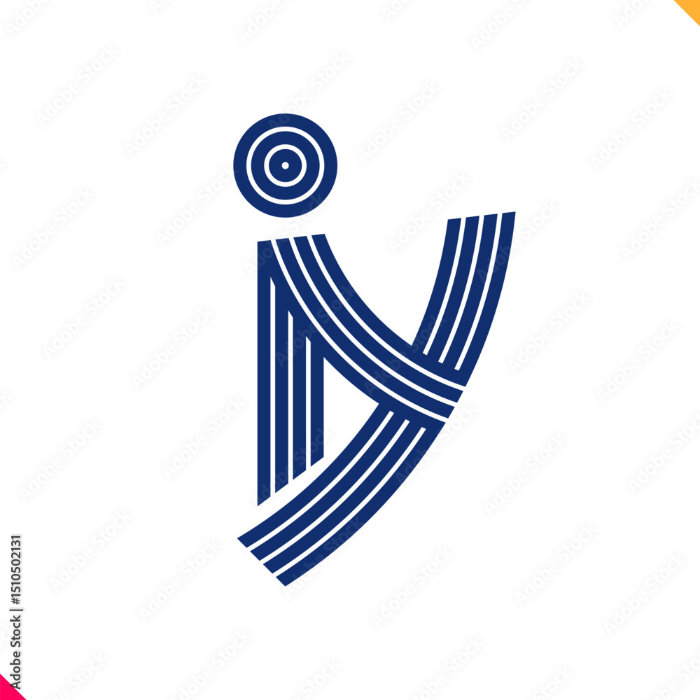 Fototapete Parallel line monogram initial logo, combination of letter I and Y. Best for name abbreviation.