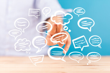 Abstract image depicting communication, ideas, and social media interaction.