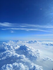 Sky view from commercial airplane window