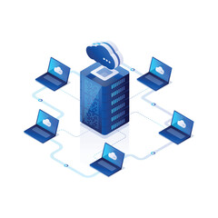 Network Technology isometric illustration