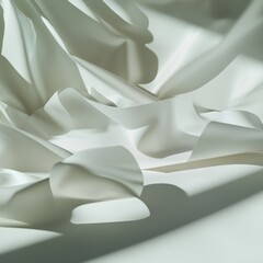 Obraz premium Smooth White Fabric with Soft Creases and Gentle Shadows in Light