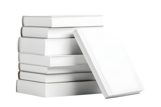 template empty book mockup set white background , 3D rendering. Ai Generated Images