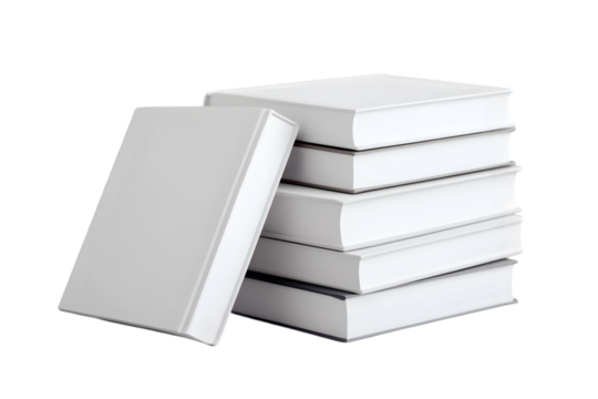 template empty book mockup set white background , 3D rendering. Ai Generated Images - Powered by Adobe