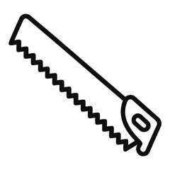 Hand saw icon black line art tool repair construction