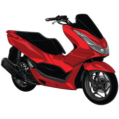red motorcycle isolated