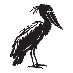 Strong Bill Shoebill silhouette design – Shoebill illustration – Minimalist Shoebill vector – Bird silhouette – Bird vector

