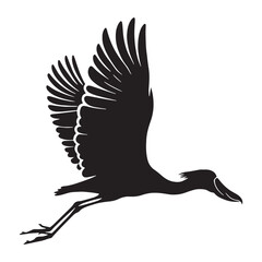 Focused Gaze Shoebill silhouette – Shoebill illustration – Minimalist Shoebill vector – Bird silhouette – Bird vector

