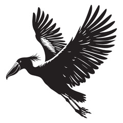 Imposing Presence Shoebill silhouette – Shoebill illustration – Minimalist Shoebill vector – Bird silhouette – Bird vector

