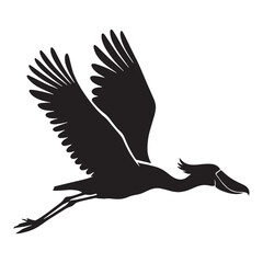 Swamp Sentinel Shoebill silhouette – Shoebill illustration – Minimalist Shoebill vector – Bird silhouette – Bird vector

