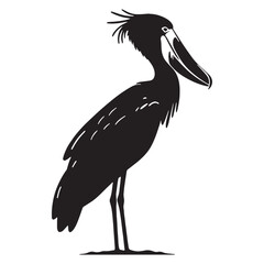 Still Predator Shoebill silhouette – Shoebill illustration – Minimalist Shoebill vector – Bird silhouette – Bird vector

