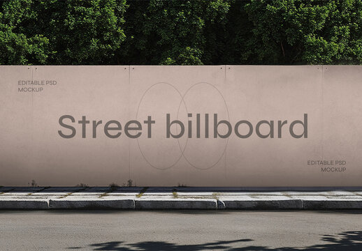 Street Billboard Banner Mockup