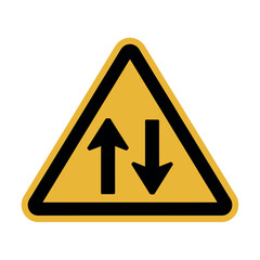 Two-Way Traffic Warning Sign Safety Symbol for Roads and Construction Zones
