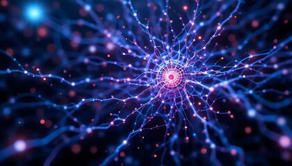 Brain nerve cell activity connection illustration