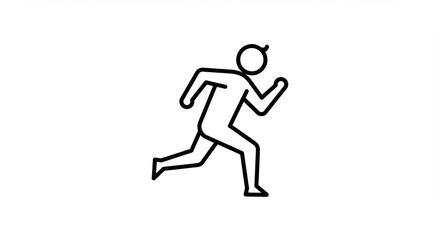 Outline figure sprints dynamically vector art simple design minimalist style isolated illustration
