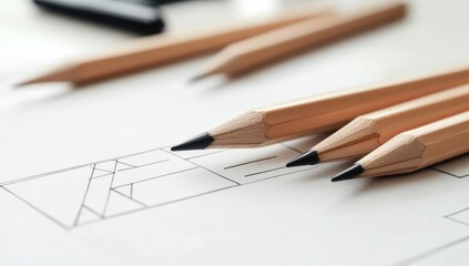 Colorful pencils on a desk in a creative workspace