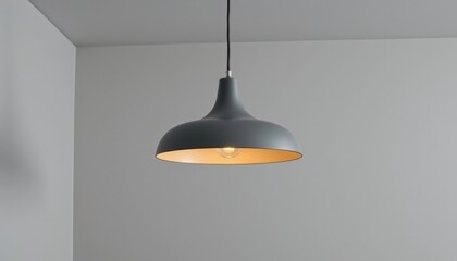 modern pendant lamp in a minimalist style, using monochrome grey palette, smooth shapes, airy design, contemporary feel, high resolution