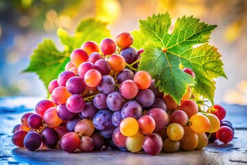 Surreal Grapes Still Life Photography: Vibrant Fresh Organic Bunch on White