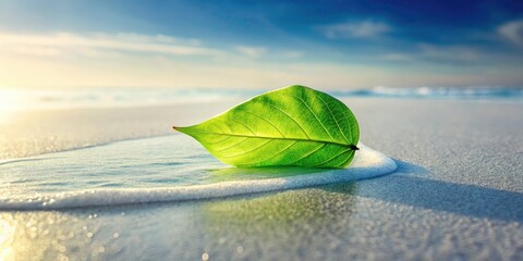 Surreal Love Leaf White Sand Beach Photography: Dreamy Romantic Fantasy Art