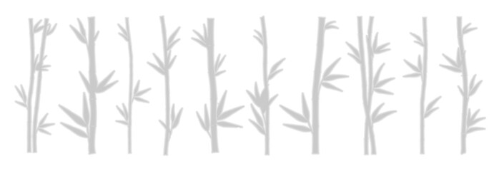 Set of shadow design elements of bamboo stems. The transparent shadow overlay effect