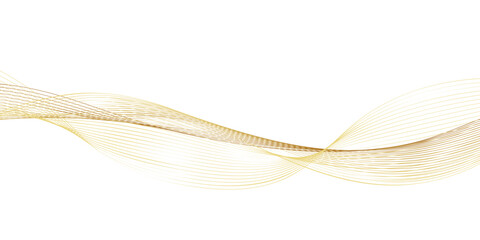 Soft Gold Smoke Gradient Transparent Wave Background. Colorful Flowing Wavy Lines isolated on white background.