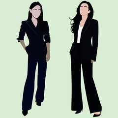 silhouette of young business woman