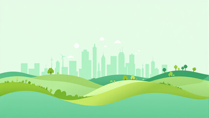 Fototapeta premium Eco-Friendly Urban Living Sustainability and Green Technologies