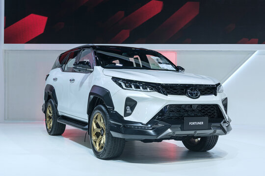 Nonthaburi-Thailand 24 MAR 2025: Toyota FORTUNER LEGENDER that show on stage on The 46th Bangkok International Motor Show 2025  on 24 Mar - 6 Apr 2025