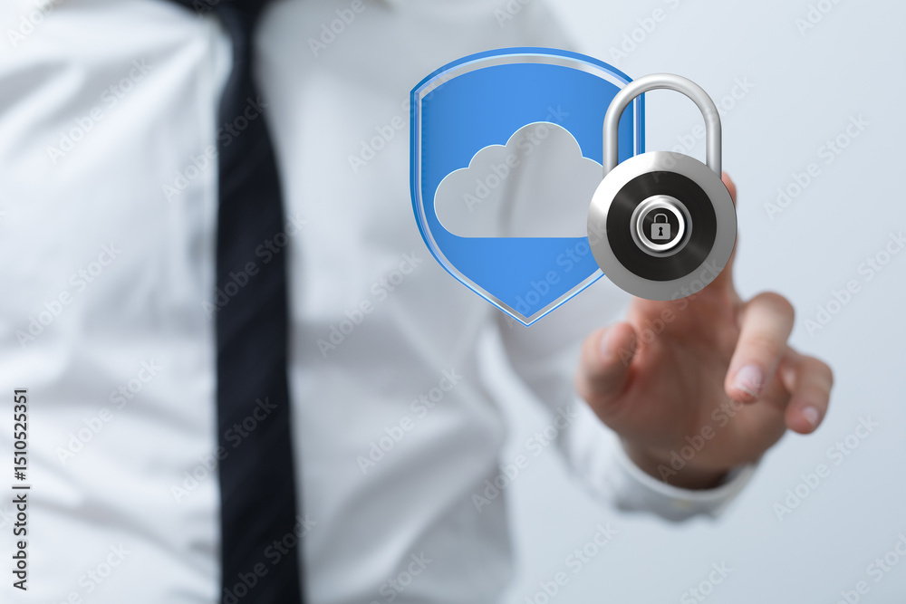 Poster protecting your business data with robust cloud security measures.