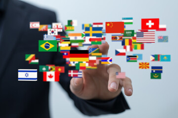 Image of diverse flags representing global reach and international business opportunities.