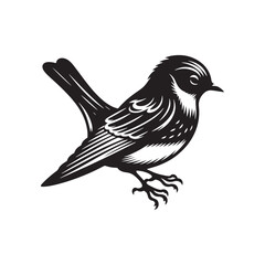 **"Vibrant Eastern Bluebird Vector Silhouette: Cheerful Songbird Design Featuring Rounded Body, Upright Posture, and Distinctive Color Pattern in Clean, Minimalist Style for Crafts and Digital Art"**
