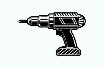 vector illustration of a drill