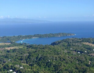 Obraz premium drone photo of pacific island in ocean