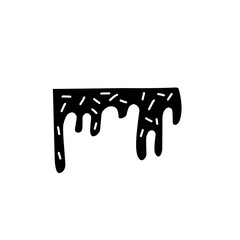 black dripping liquid with confetti sprinkles