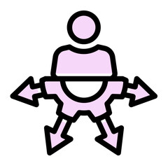 Capacity Utilization Icon - Glyph Color Lineal Style for Resource Management. (Glyph Color Lineal Style)