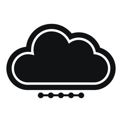 Cloud server icon. A solid black cloud icon, representative of cloud storage, with a simple line connection of circles below.